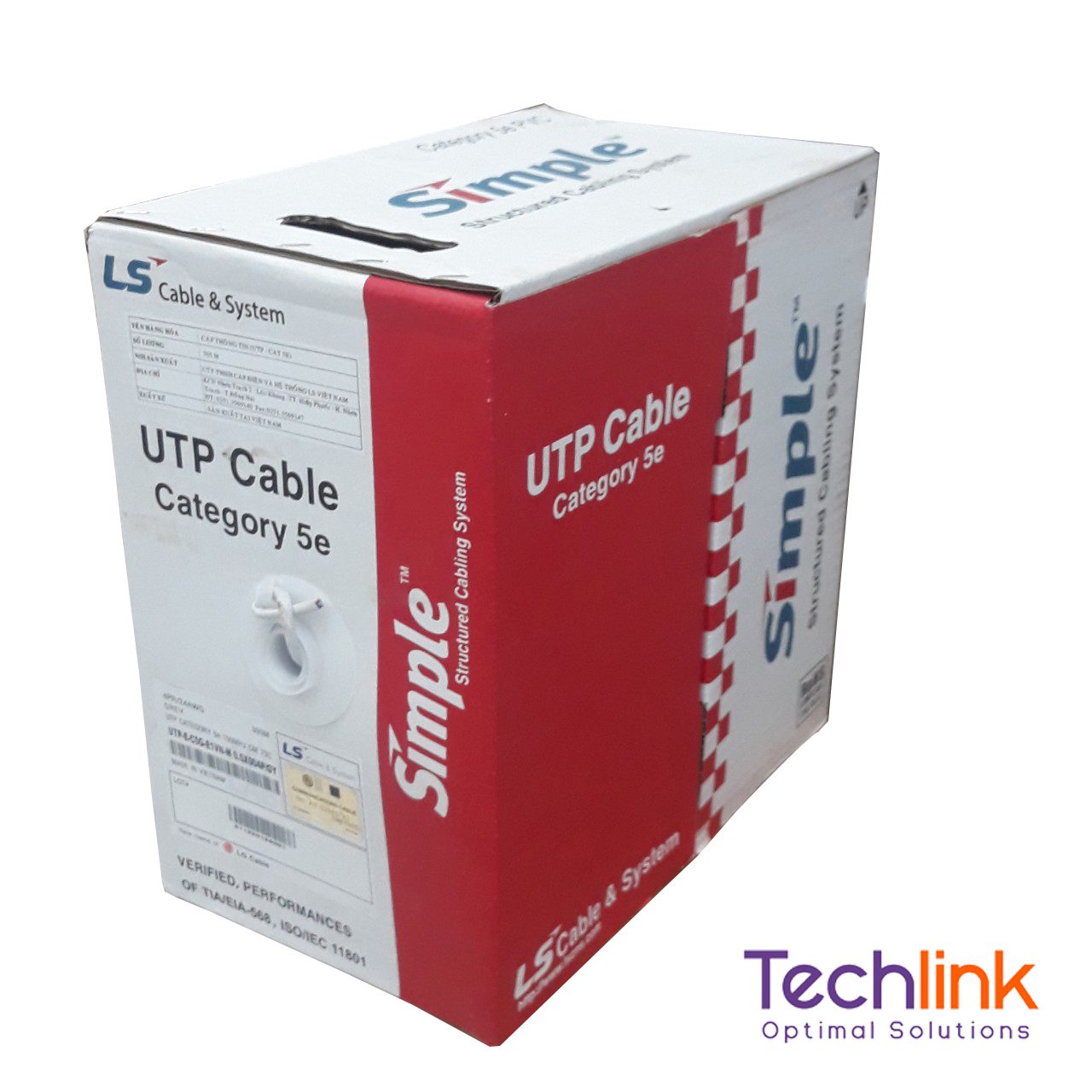 Cáp mạng Cat5e LS UTP, 305m, 4 pair, PVC, 24AWG giá tốt