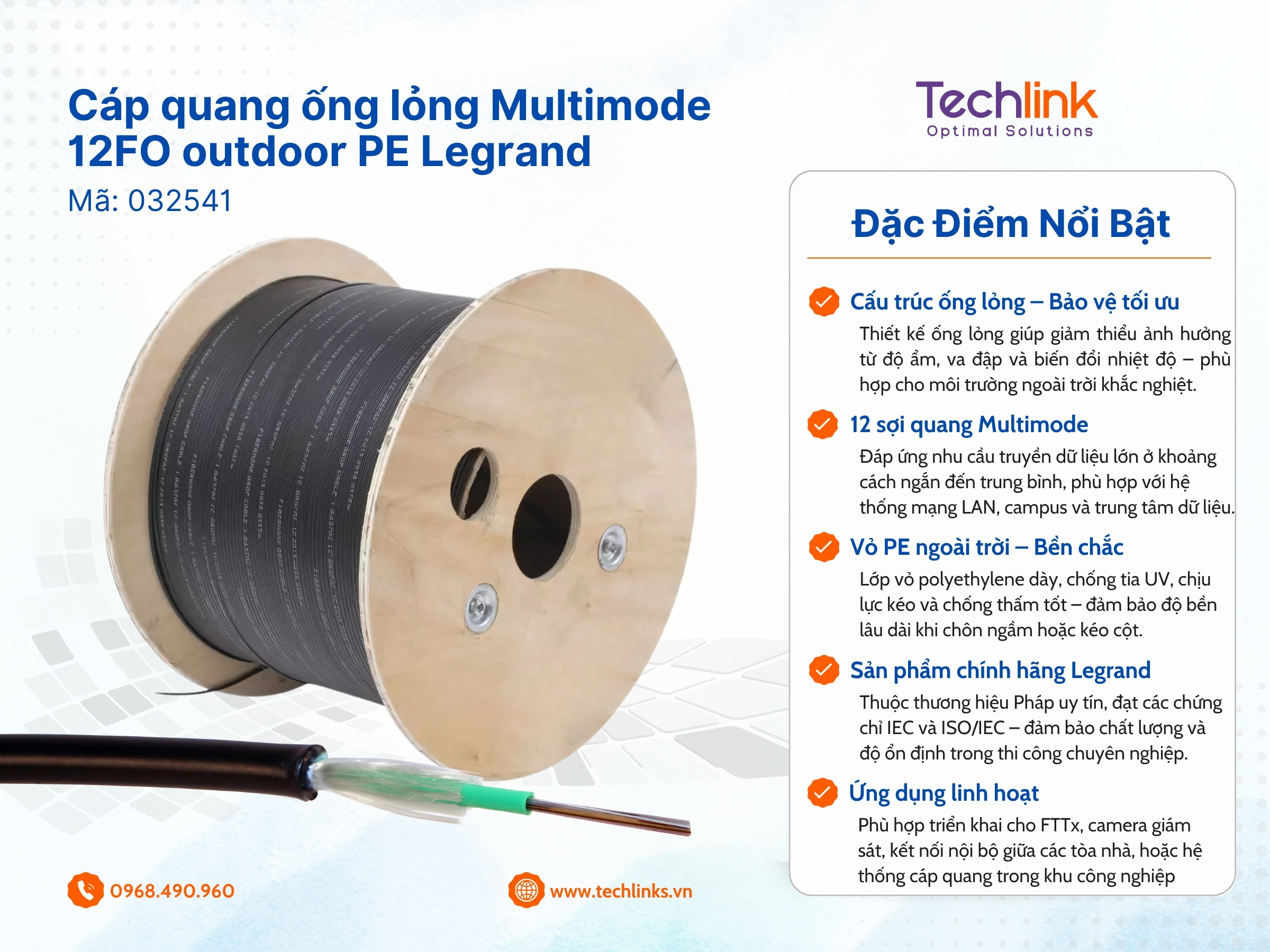 Cáp quang Multimode 12FO Legrand