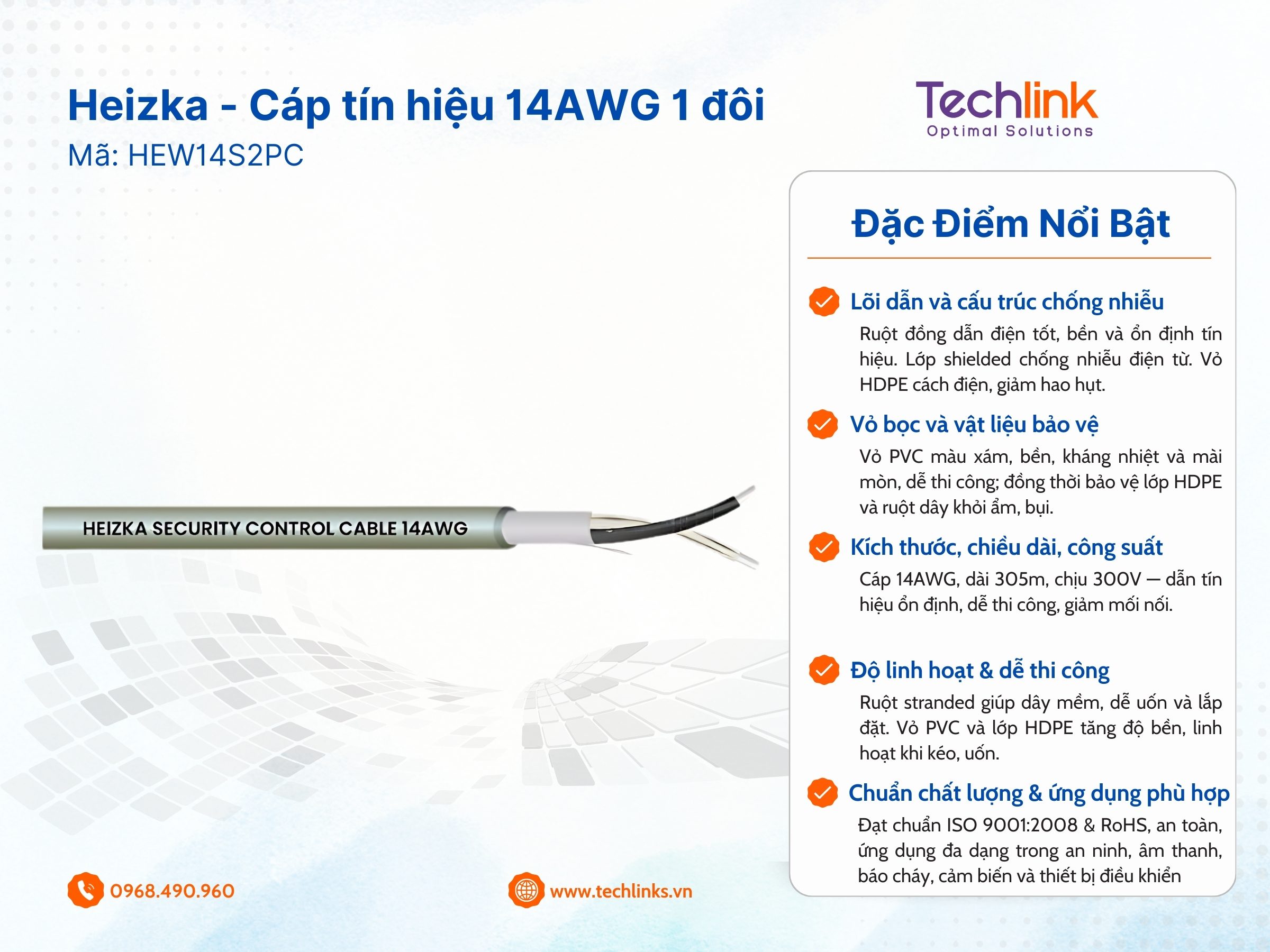 heizka-cap-dieu-khien-chong-nhieu-14awg-1-doi-shielded-pvc-305m-cuon-hew14s2pc